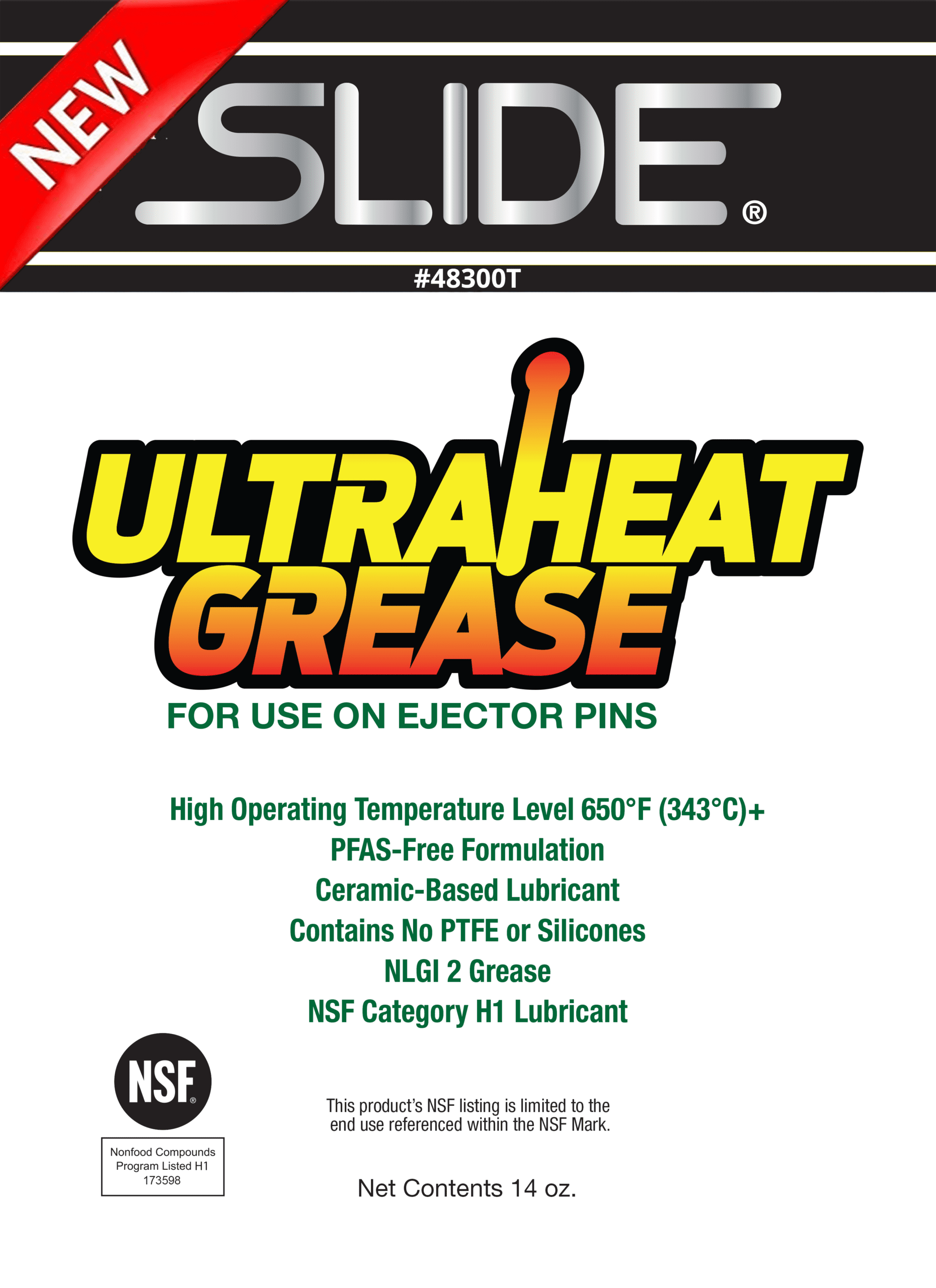 SLIDE® 48300T UltraHeat Grease, High-Temperature Lubricant