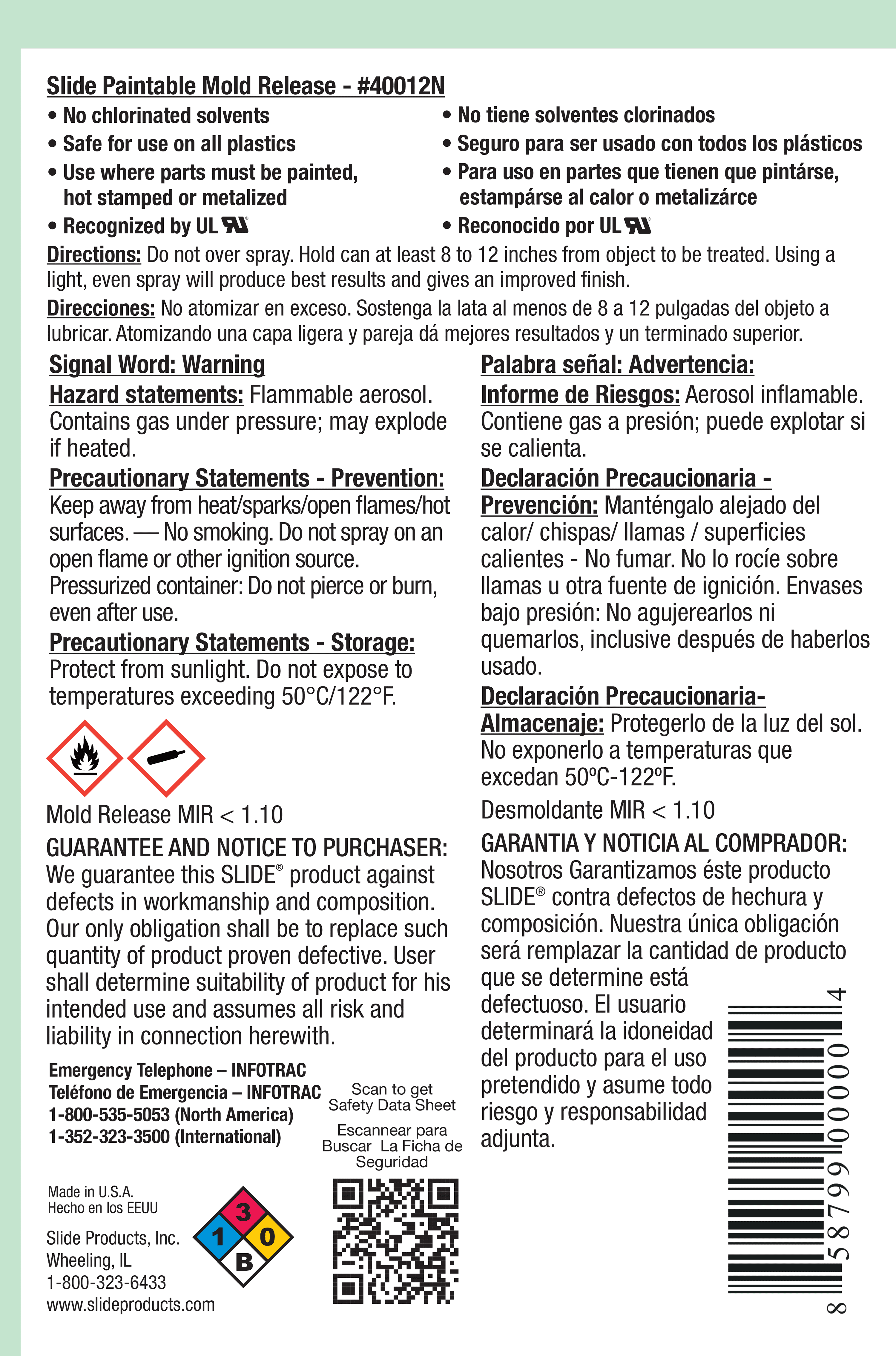 SLIDE® 40012N Paintable Mold Release