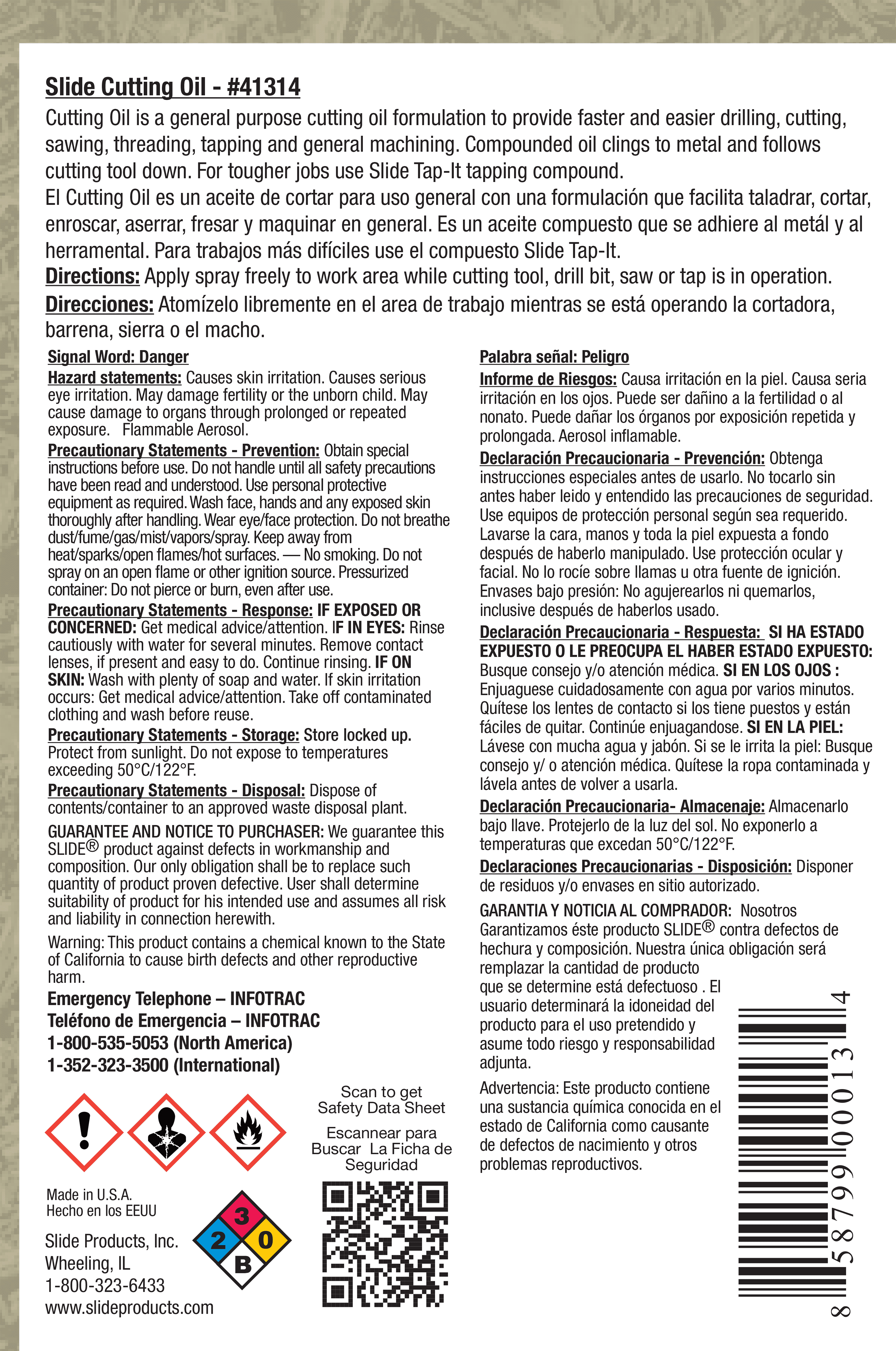 SLIDE® 413 Cutting Oil