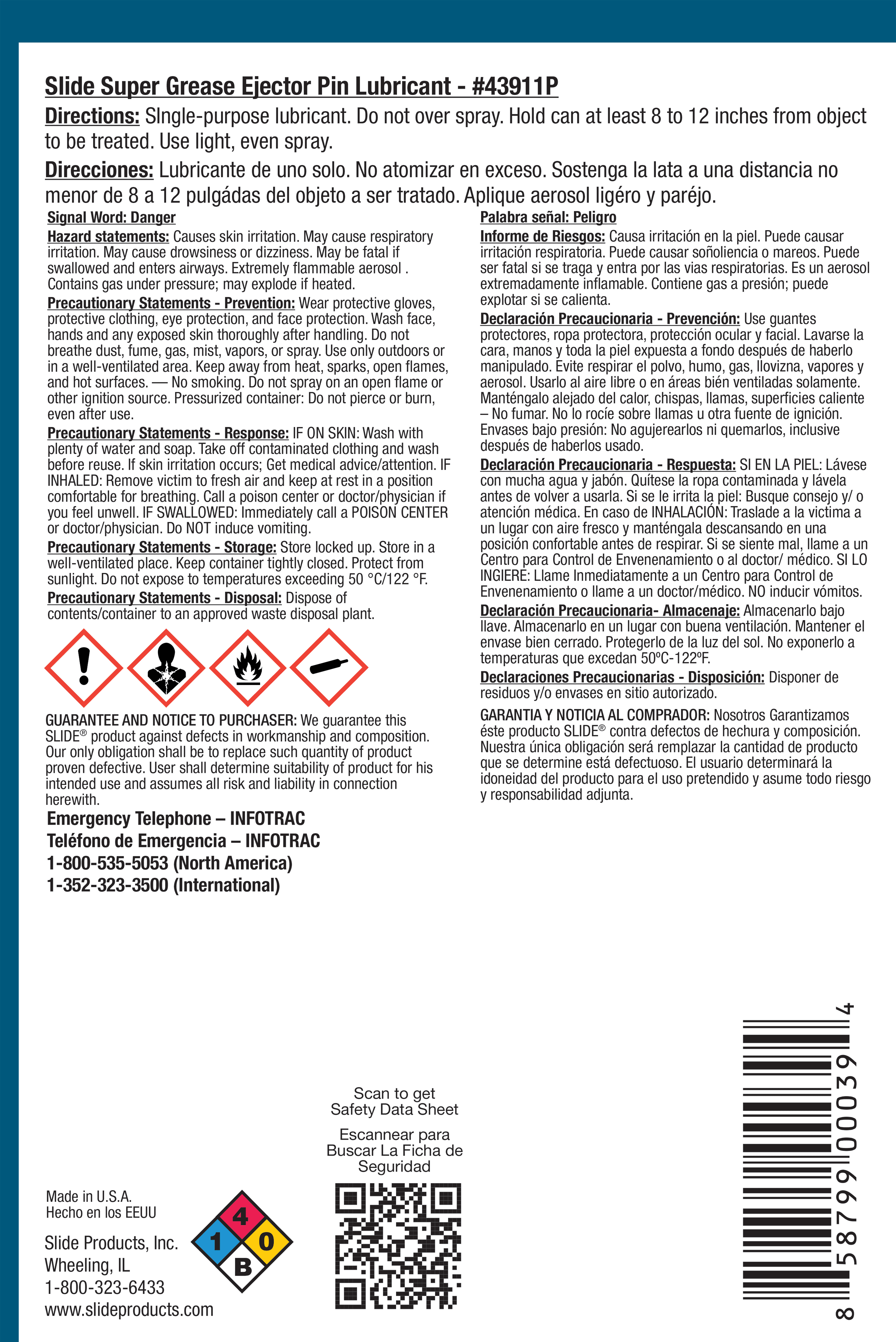 SLIDE® 43911P, 43900 Super Grease Lubricants