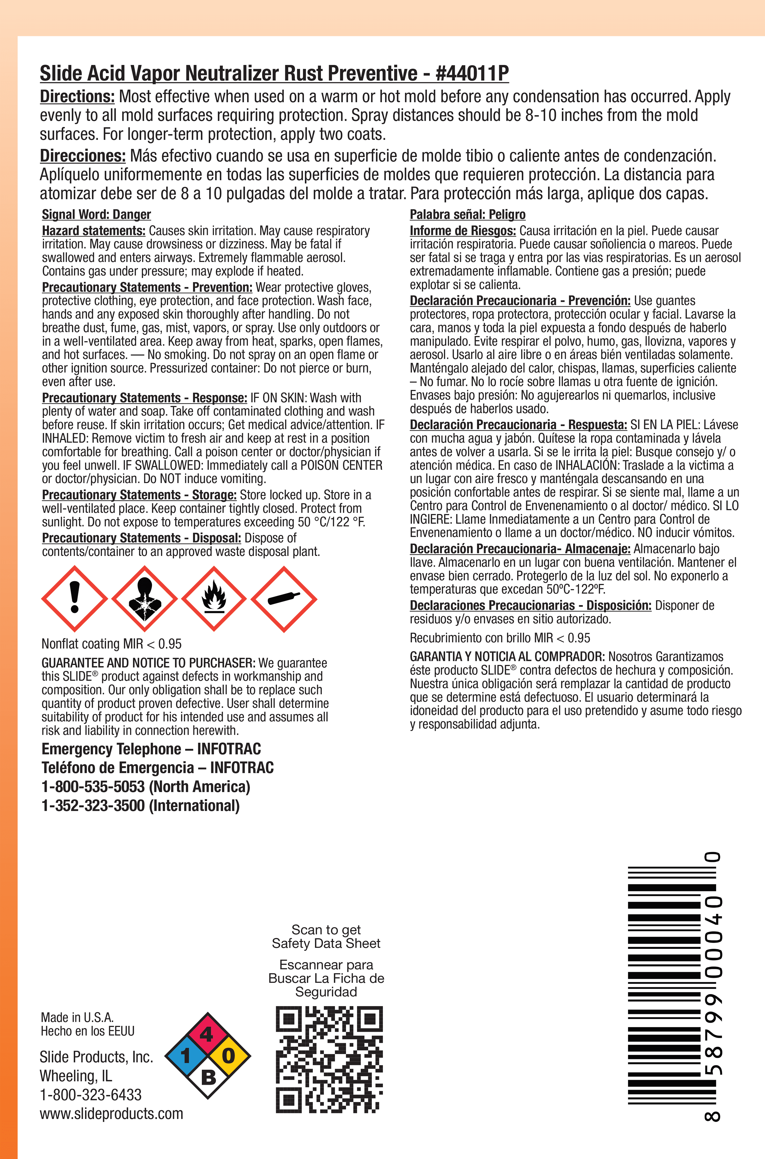 SLIDE® 44011P Acid Vapor Neutralizer Rust Preventive