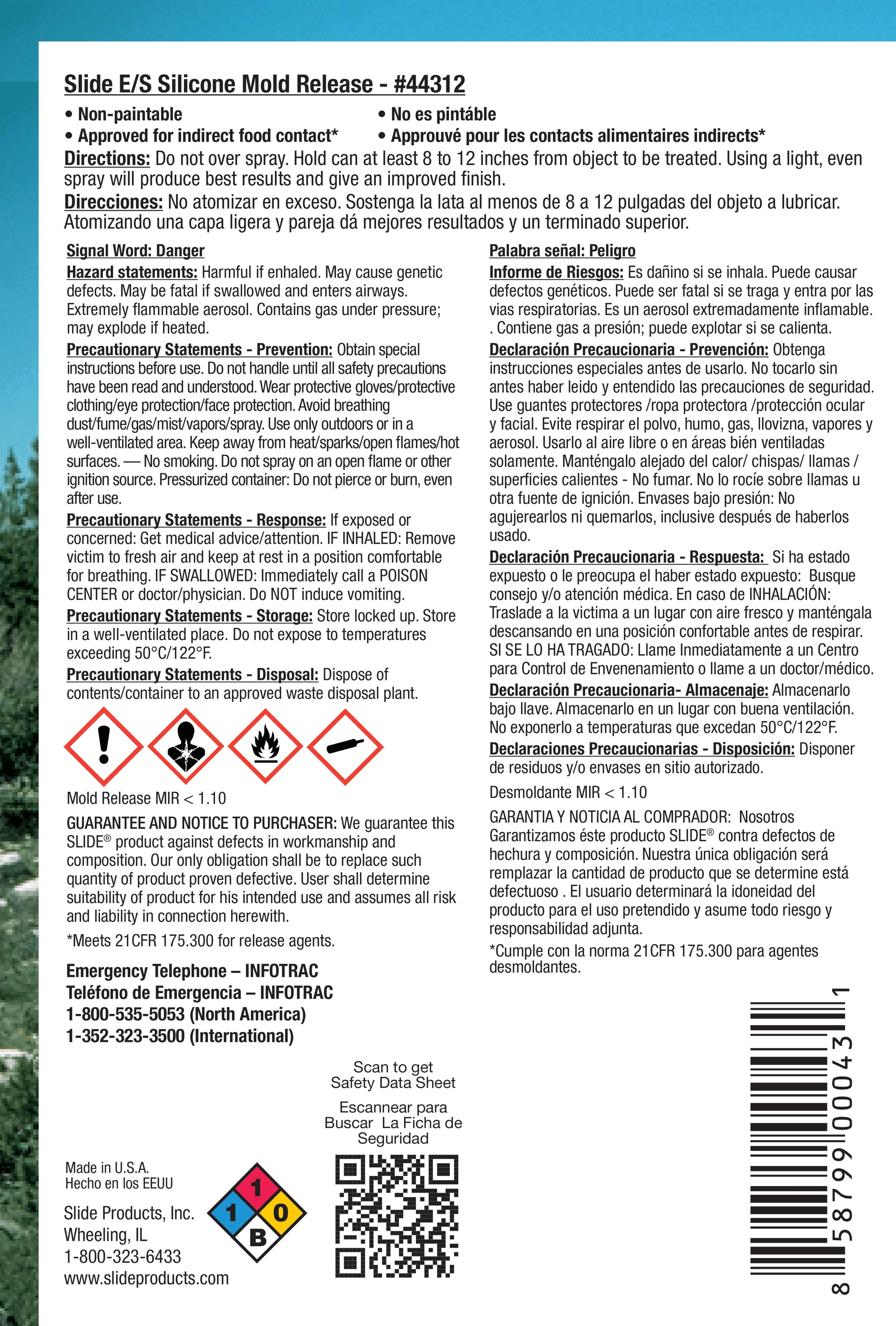 SLIDE® 44312 E/S Silicone Mold Release