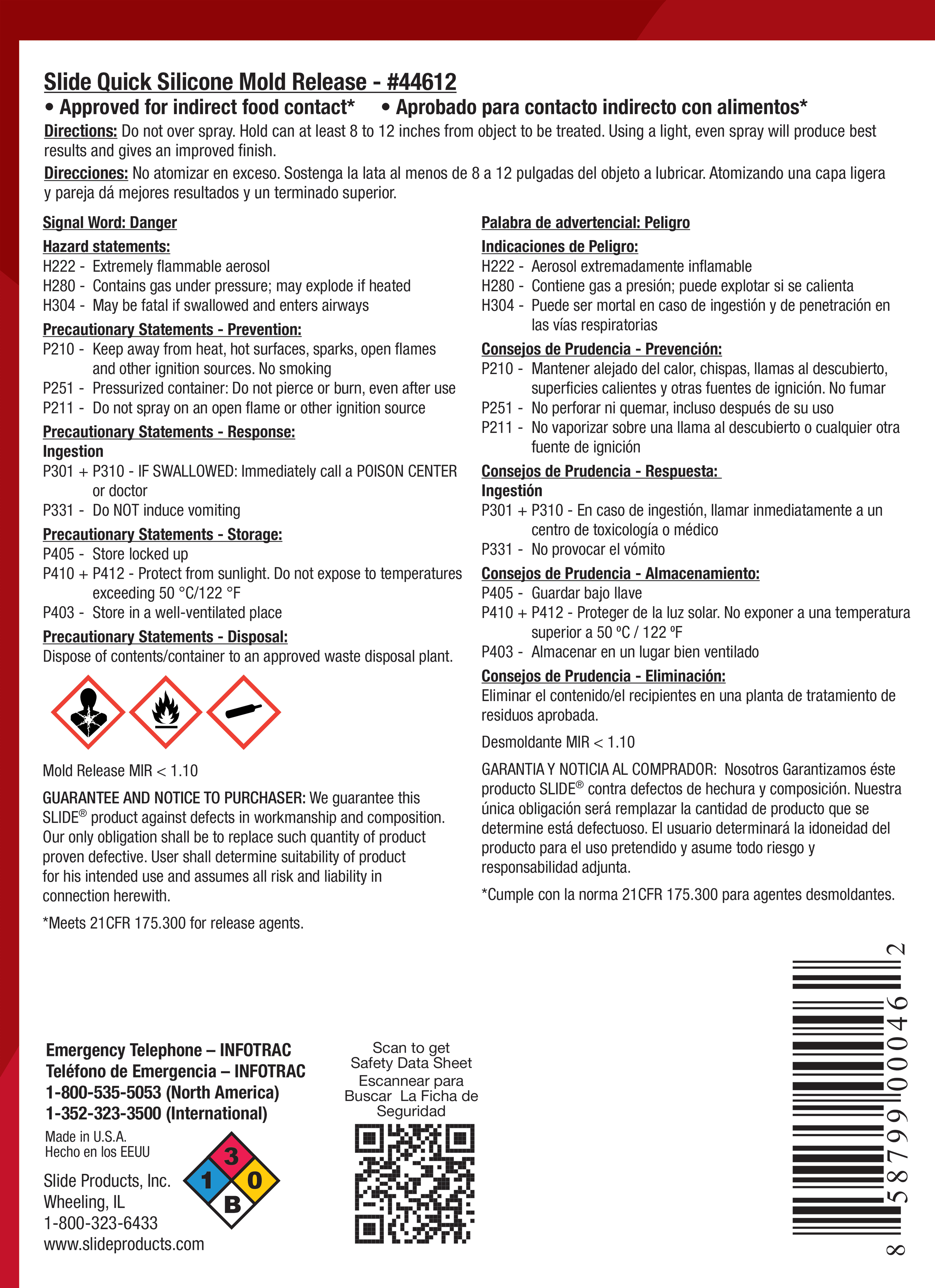 SLIDE® 44612 Quick Silicone Mold Release