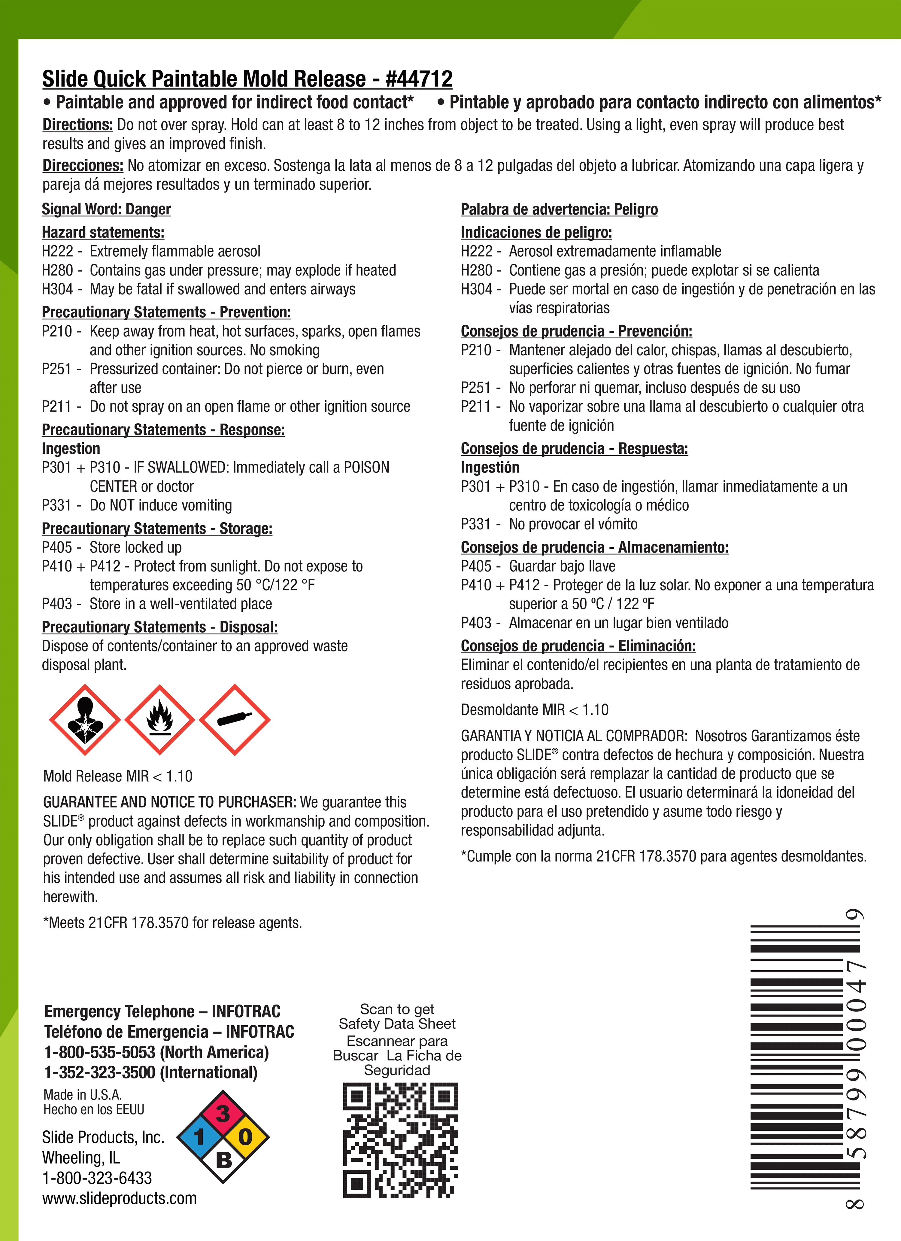 SLIDE® 44712 Quick Paintable Mold Release