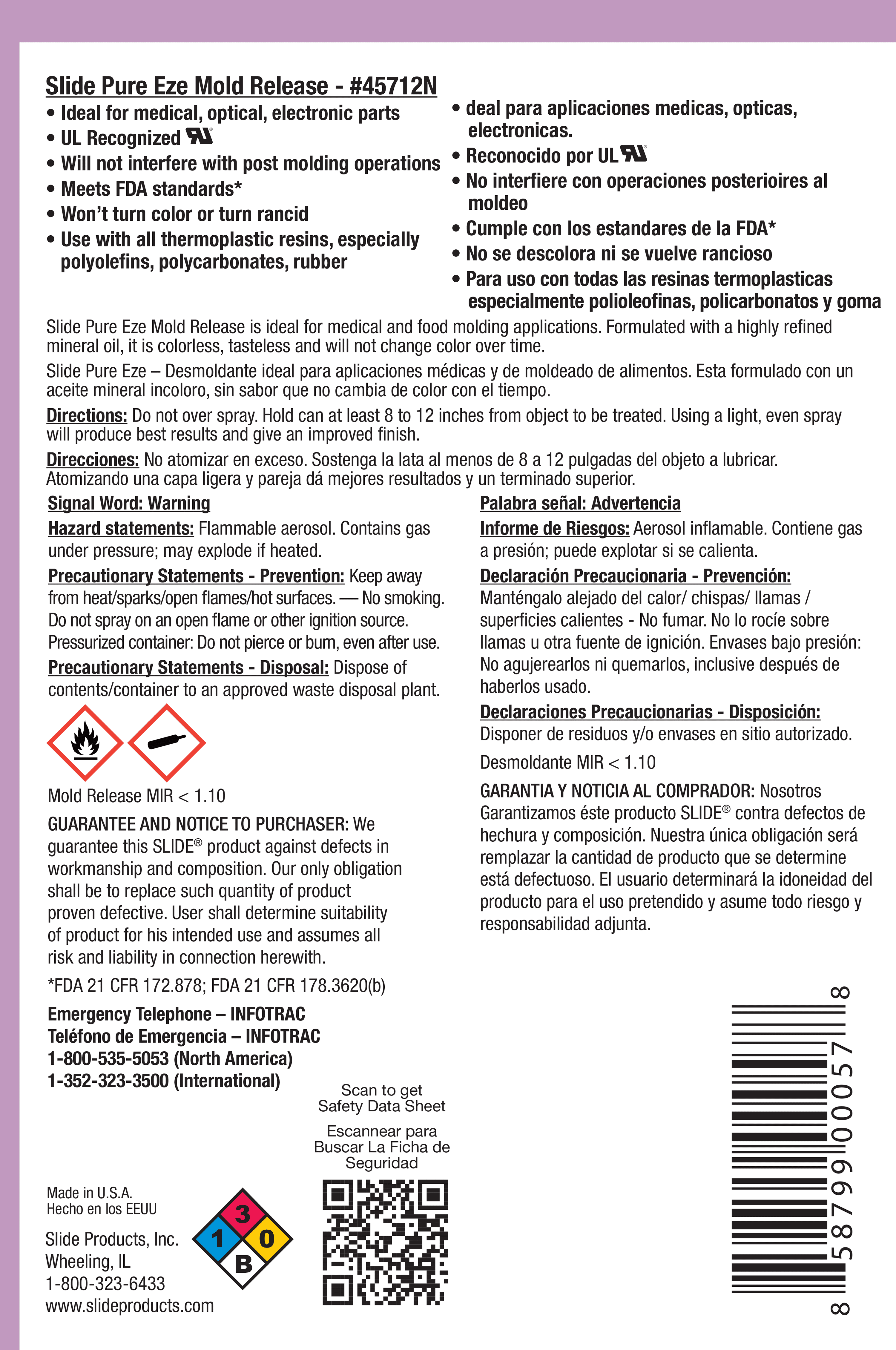 SLIDE® 45712N Pure Eze Mold Release