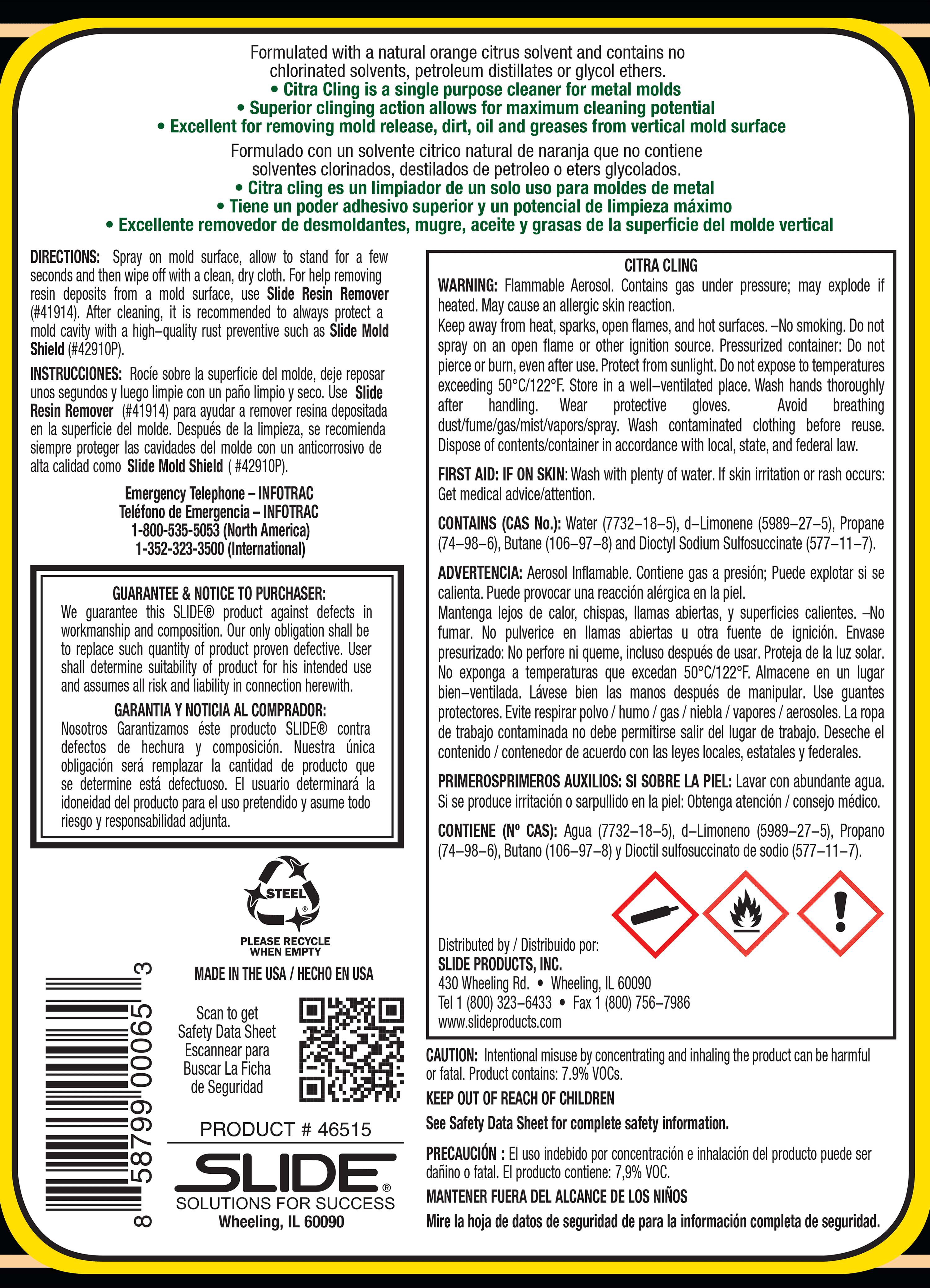 SLIDE® 46515 Citra Cling Mold Cleaner