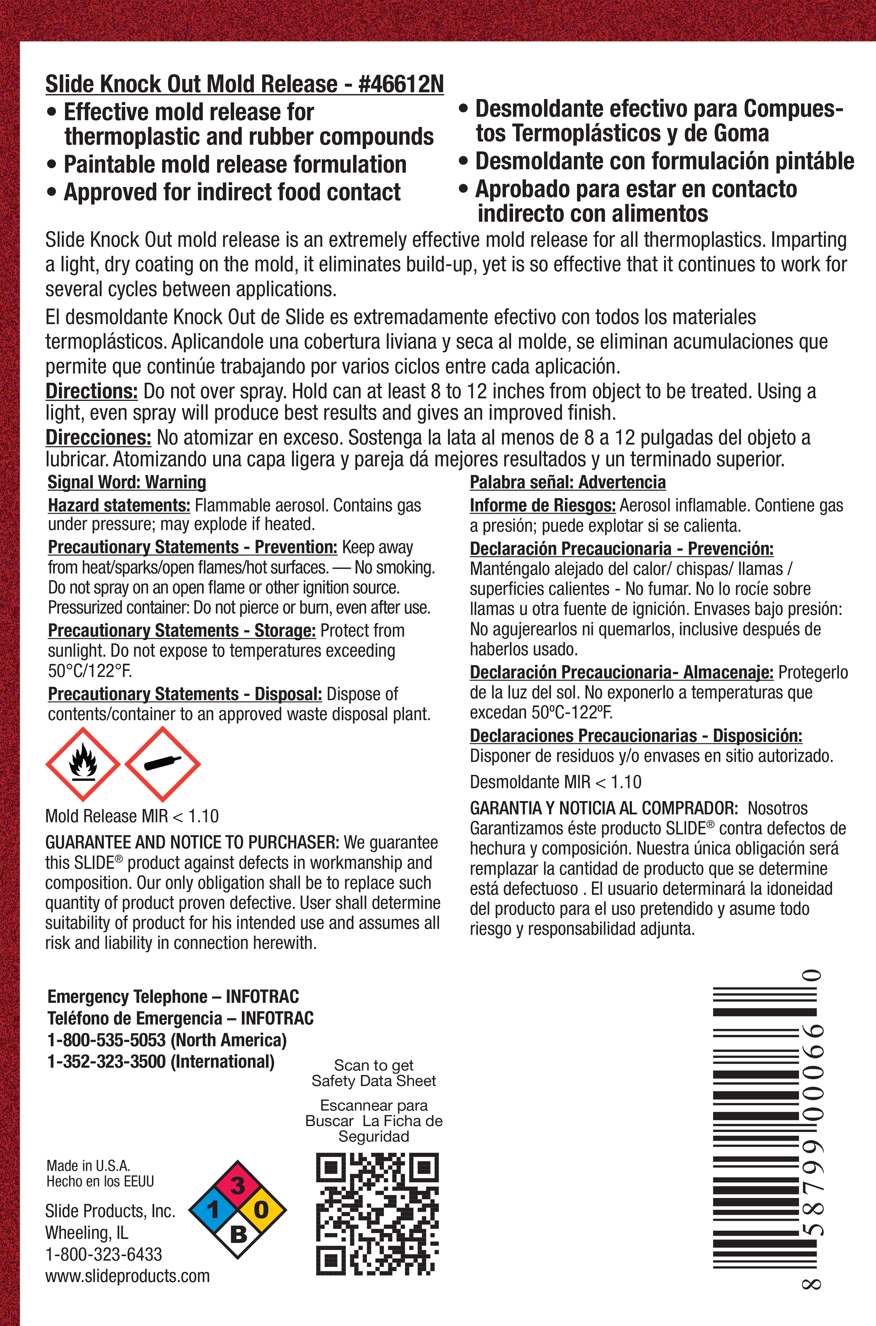 SLIDE® 46612N Knock Out Mold Release