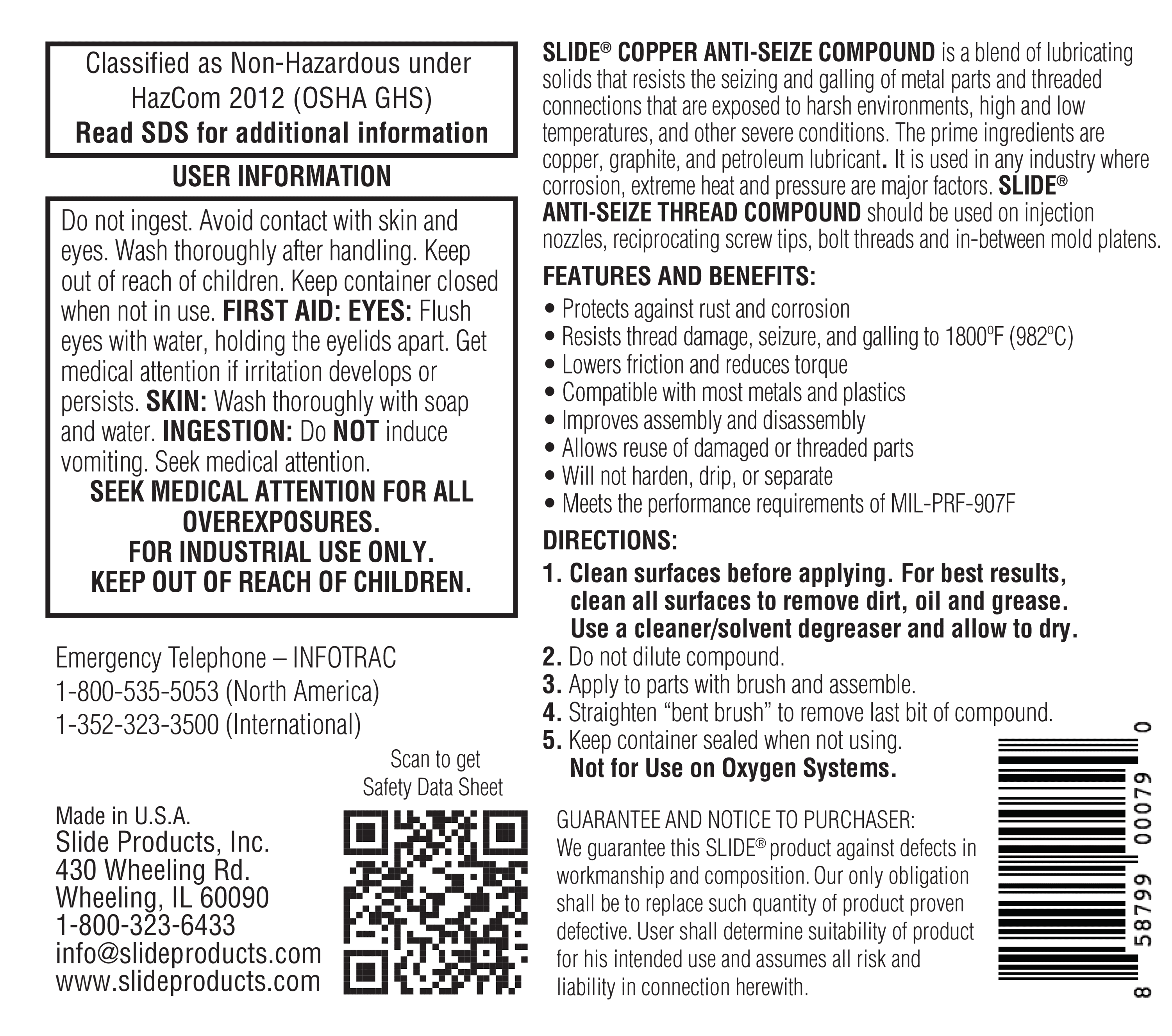 SLIDE® 47902, 47908 Copper Anti-Seize Compound