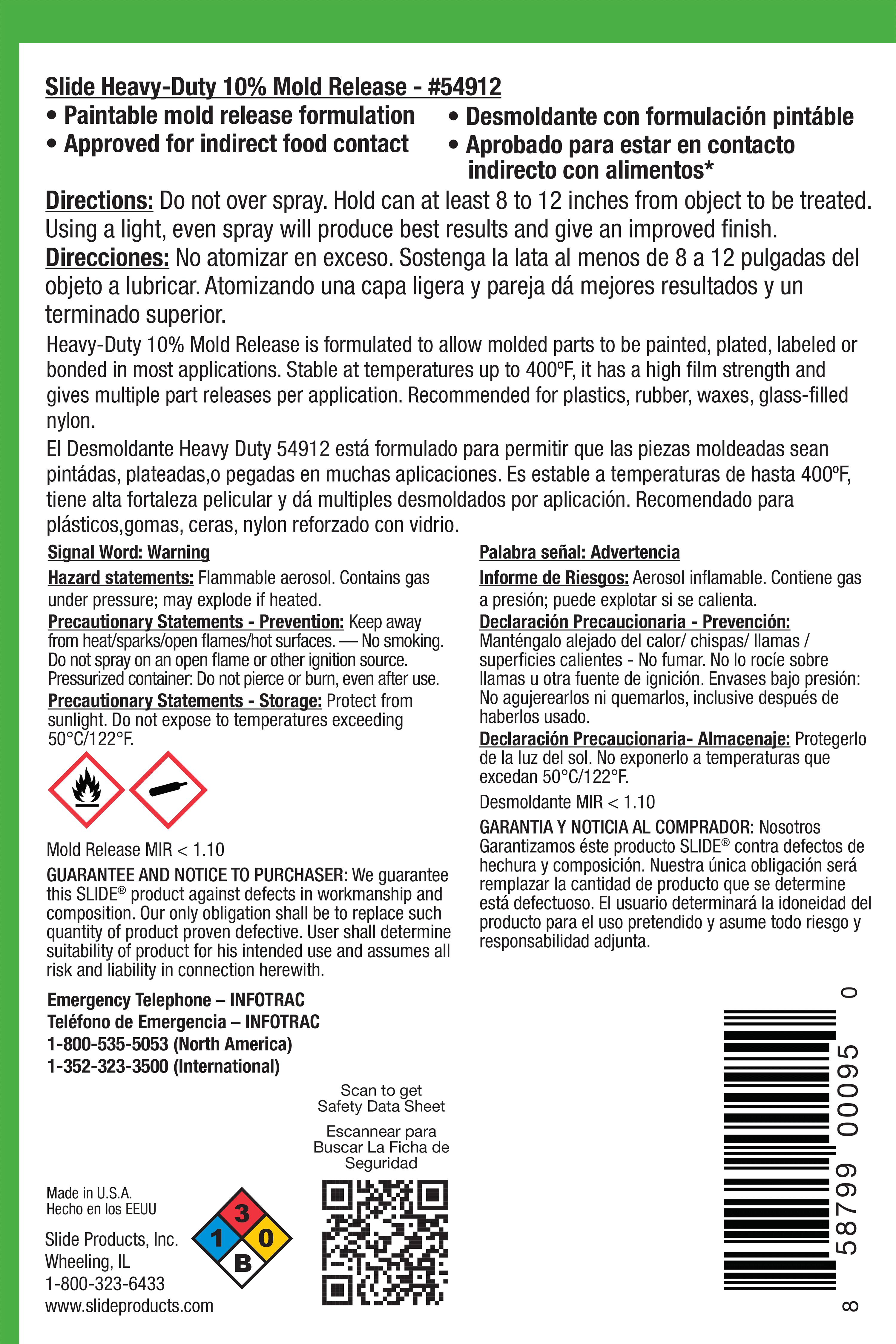 SLIDE® 54912 Heavy-Duty 10% Mold Release